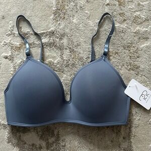 Rene Rofe‎ Womens Light Blue Wireless Lightly Padded Bra NWT - Size 34C